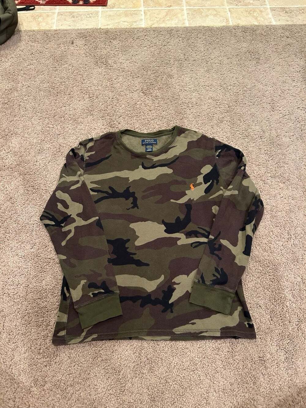 Polo Ralph Lauren Thermal Long Sleeve Medium Camo (real size XS or Youth Large)